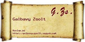 Galbavy Zsolt névjegykártya